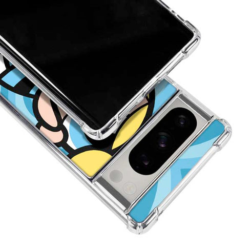 Cartoon Network Powerpuff Girls Bubbles Blue Hearts Google Pixel 8 Pro Clear Case